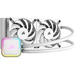 CORSAIR H100i RGB Elite Flüssig-CPU-Kühler - 240mm AIO - AF120 Elite PWM Lüfter - Intel® LGA 1700, 1200, 2066, AMD® AM5 & AM4 Sockel - Weiß