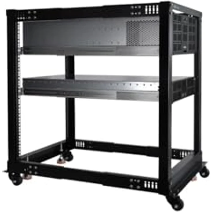 Alphacool 13736 ES 19" Open Frame Serverrack 15HE Verstellbare Tiefe Server Rack Gehäuse – Bild 2
