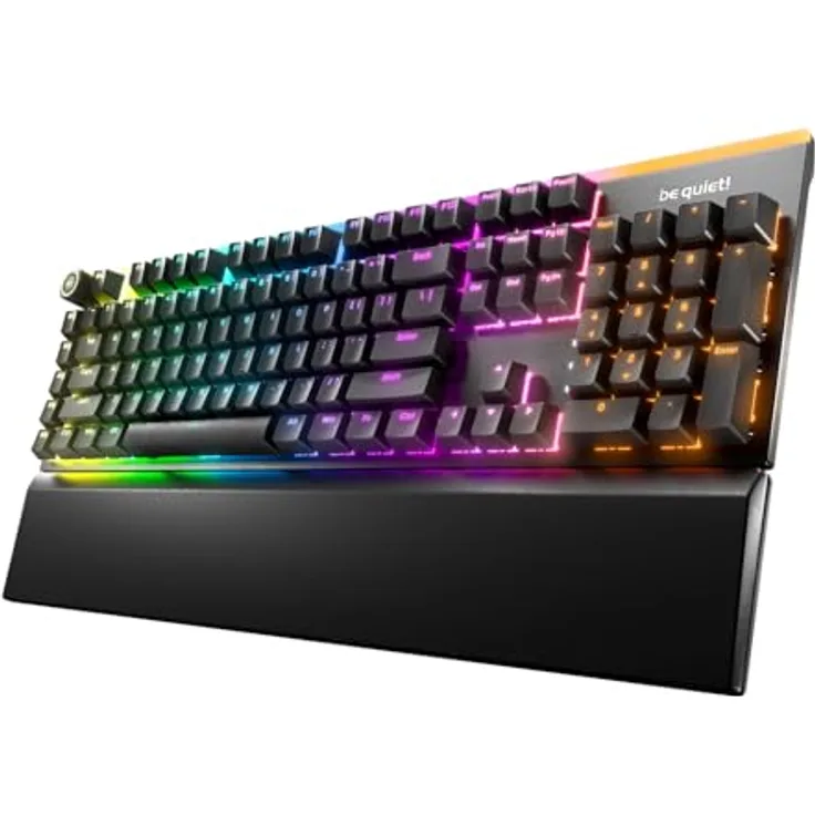 be quiet! Klawiatura BEQUIET! LIGHT MOUNT SILENT LINEAR, Kabelgebundene Gaming-Tastatur mit geräuschdämpfendem Schaumstoff, Schwarz