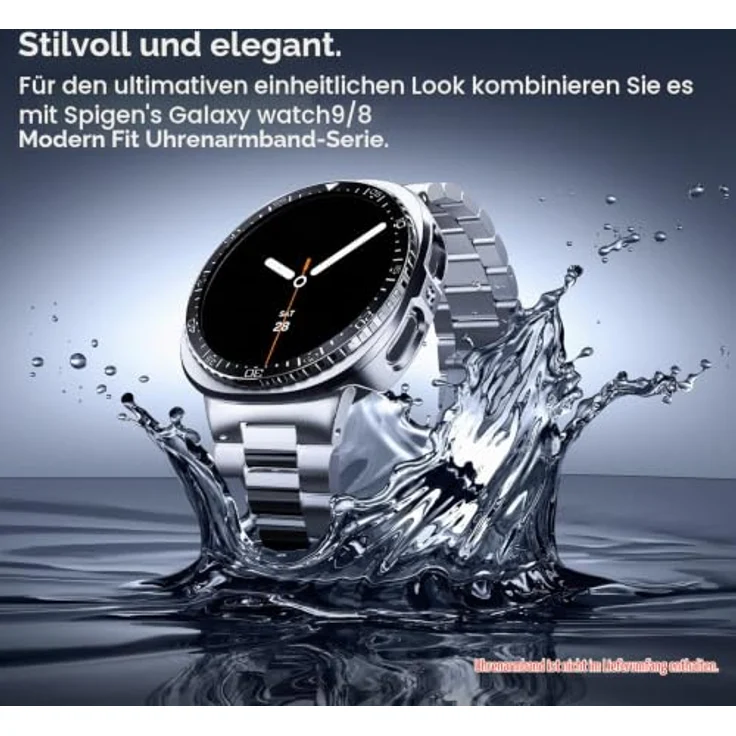 Spigen Bezel Tune Pro (Diver) - schwarzer Edelstahl-Lünette, Schutzgehäuse für Samsung Galaxy Watch 9/8 44mm – Bild 6