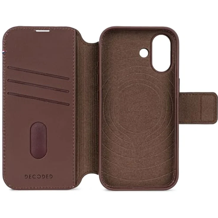Decoded 2-in-1 Lederhülle für iPhone 17, Abnehmbare Wallet aus Premium ECCO Leder, MagSafe kompatibel, Fallschutz, Kratzfest, Braun – Bild 5