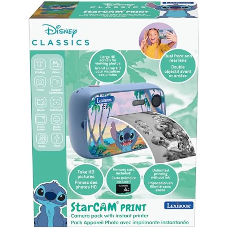 Lexibook Appareil instantané Starcam photo + video Stitch - Deux capteurs de 1,3 MP - Ecran LCD 2 pouces flash inclus - Bleu – Bild 5