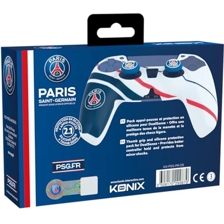 Konix 82531124022, Gamepad für PlayStation 5, Schwarz/Blau/Grau, rutschfeste Oberfläche, Plug & Play, Kunststoff – Bild 8