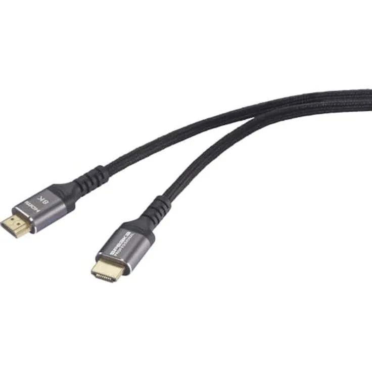 Speaka Professional HDMI Anschlusskabel SP-13138300, 5.00 m, 8K UHD, Schwarz, langlebige Konstruktion mit Aluminiumgehäuse