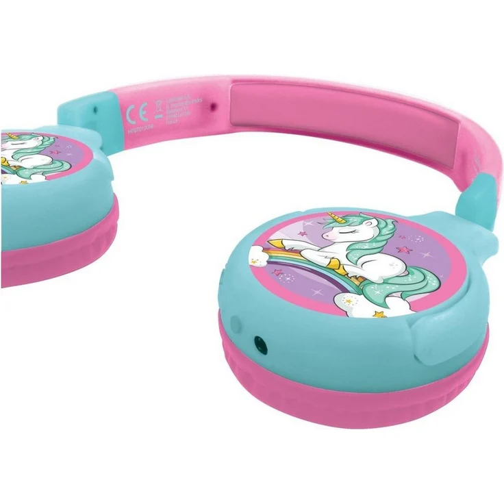 Lexibook® Einhorn faltbare Kopfhörer Bluetooth und Kabelanschluss Kinder-Kopfhörer, 2-in-1 Audiokopfhörer in tollem Einhorn Design, Kids Safe Funktion, Bluetooth 5.0, in Kunststoff, Größe ca. 19 x 17 x 8 cm – Bild 1