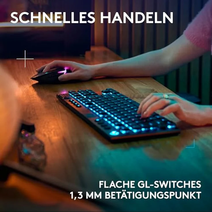 LOGITECH G915 X TKL Lightspeed, Kaihua GL Linear Gaming-Tastatur, kabellos, Aluminiumgehäuse, RGB, schwarz – Bild 4
