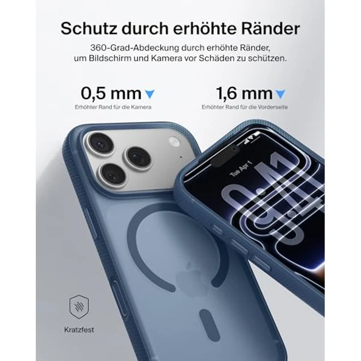 Belkin Grip SheerForce Schutzhülle für iPhone 17 Pro, stoßfest mit Kamerasteuerung, dunkelblau – Bild 6