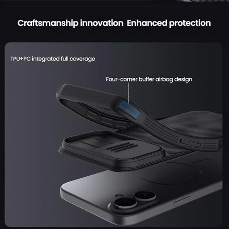 Nillkin CamShield PRO Magnetic Back Cover für Apple iPhone 17, Robustes Protection Case mit innovativem Kameraschützer, Schwarz – Bild 9