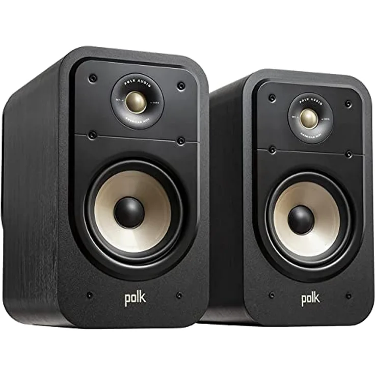 Polk Audio Signature Elite ES20 hochauflösende Regallautsprecher fürs Heimkino, Stereo Lautsprecher, HiFi Lautsprecher, Hi-Res zertifiziert, kompatibel mit Dolby Atmos und DTS:X (Paar), Schwarz