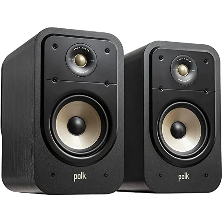 Polk Audio Signature Elite ES20 hochauflösende Regallautsprecher fürs Heimkino, Stereo Lautsprecher, HiFi Lautsprecher, Hi-Res zertifiziert, kompatibel mit Dolby Atmos und DTS:X (Paar), Schwarz – Bild 1