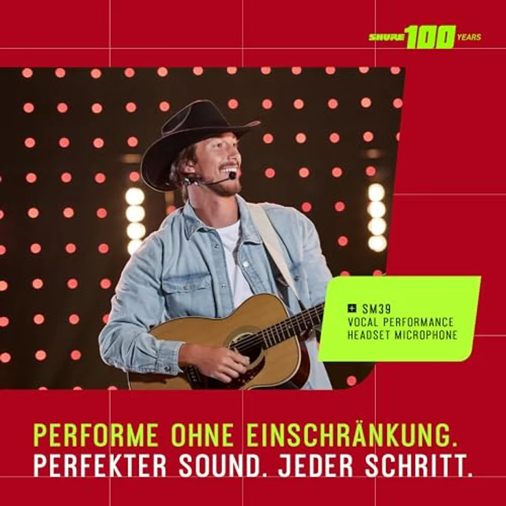 Shure SM39-TQG, Kardioid-Kopfbügelmikrofon für Sprach- und Performance-Anwendungen, TA4F-Anschluss, überlegene Klangqualität mit 20 dB Off-Axis-Unterdrückung – Bild 4