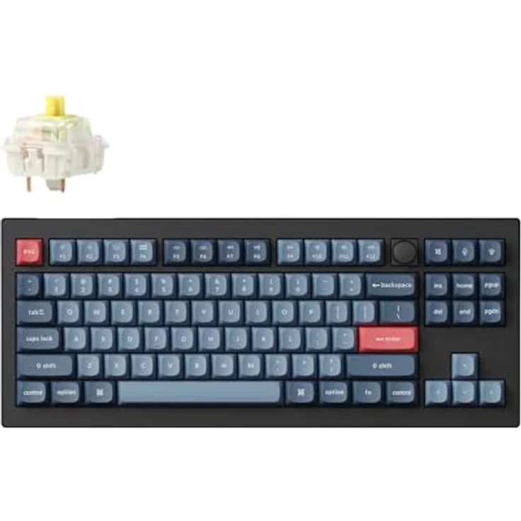 Keychron V3 Max TKL Custom Wireless Mechanische Tastatur, 2.4 GHz/Bluetooth/USB-C 3-Mode RGB, QMK/VIA Programmierbare Makros, Hot-Swap PBT Tastenkappen für Mac Windows Gateron Jupiter Banana – Bild 1