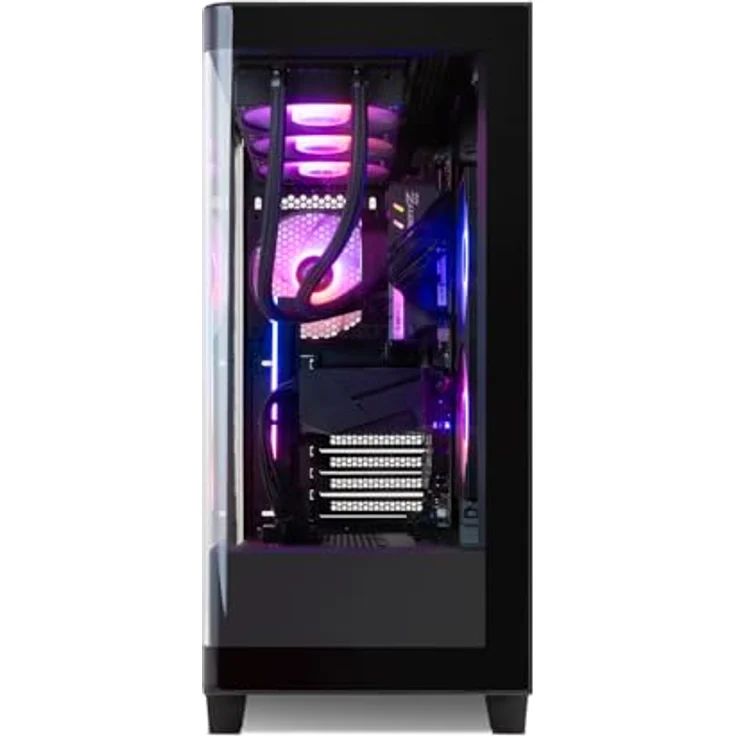 NOX Hummer ETHER, Miditower Gaming PC-Gehäuse mit gehärtetem Glas und USB-C, Schwarz – Bild 2