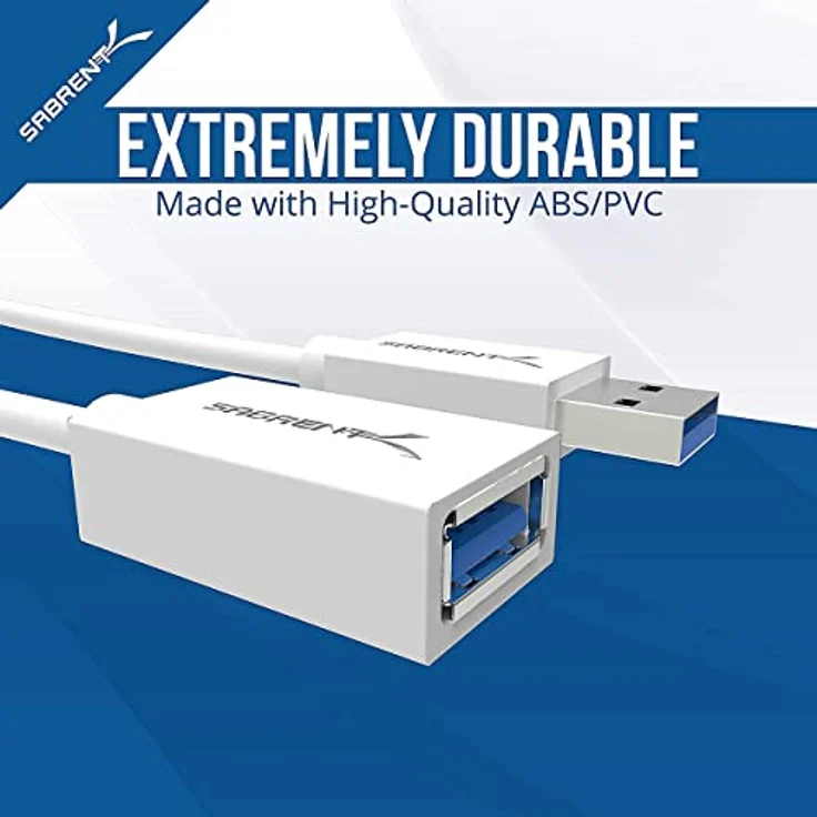 Sabrent USB Kabel 22 AWG USB 3.0 Verlängerungskabel - A-Stecker auf A-Buchse [Weiß] 1.80 Meter (CB-306W) - Preisvergleich – Bild 5
