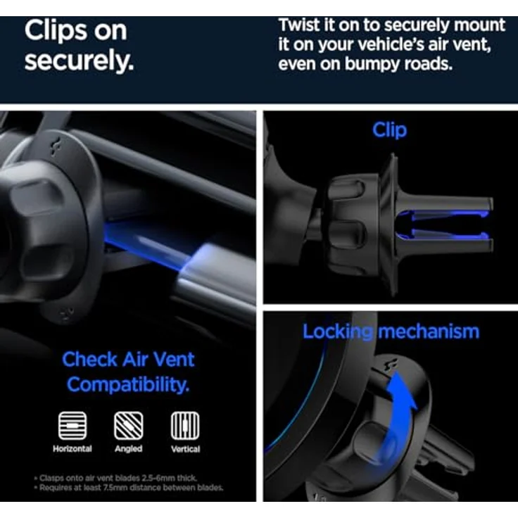 Spigen OneTap Pro 3 CryoMax, Smartphone Halterung mit MagSafe-Kompatibilität, schwarz – Bild 3