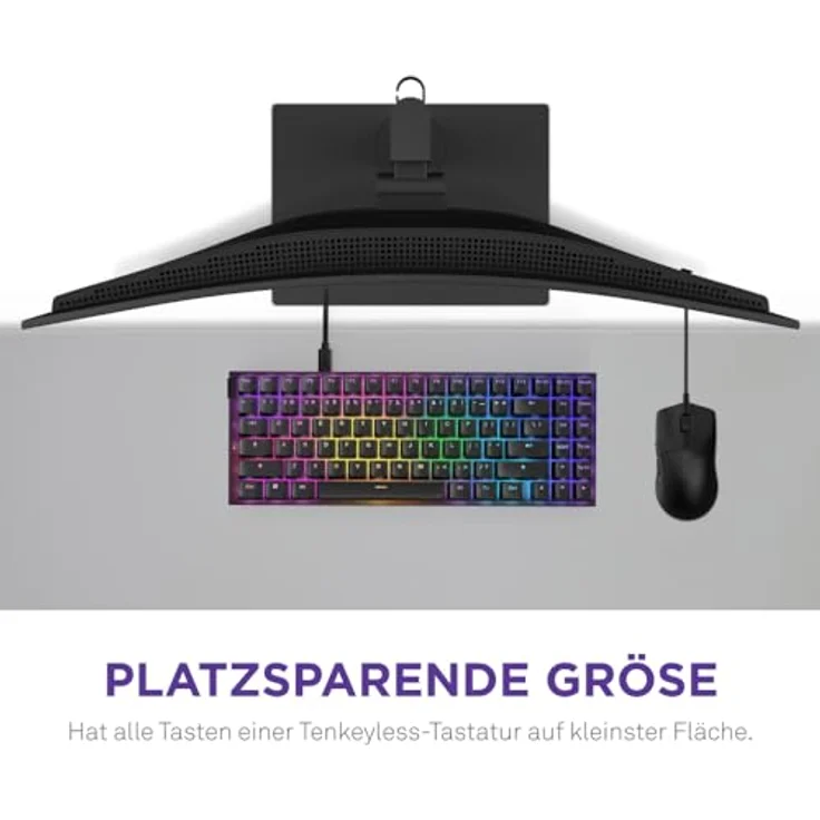 NZXT Function 2 MiniTKL | Kompakte optische Tenkeyless-Gamingtastatur | 8K-Abfragerate | Lineare optische Switches | Einstellbare Auslösung | Double-Shot-PBT-Keycaps | RGB | Hot-Swap-fähig | Schwarz – Bild 3