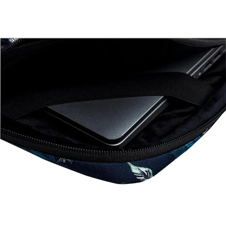 Exacompta SLEEVE 13-14 Inch, Notebooktasche aus recyceltem Polyester, wasserabweisend, mit einziehbarem Griff und Gummiband, Blau – Bild 5