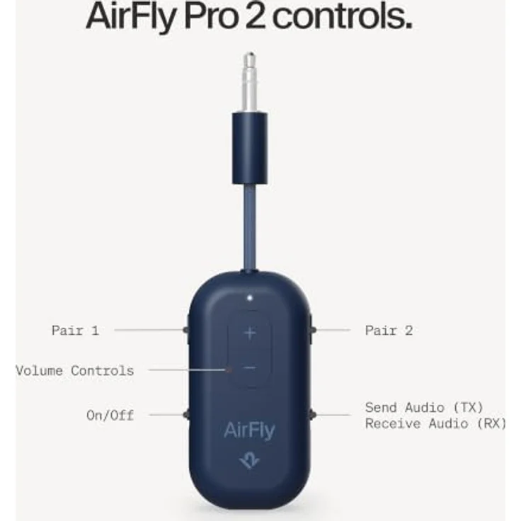 Twelve South AirFly Pro 2, Bluetooth-Audio-Transmitter für Klinke/USB-C, Blau – Bild 7