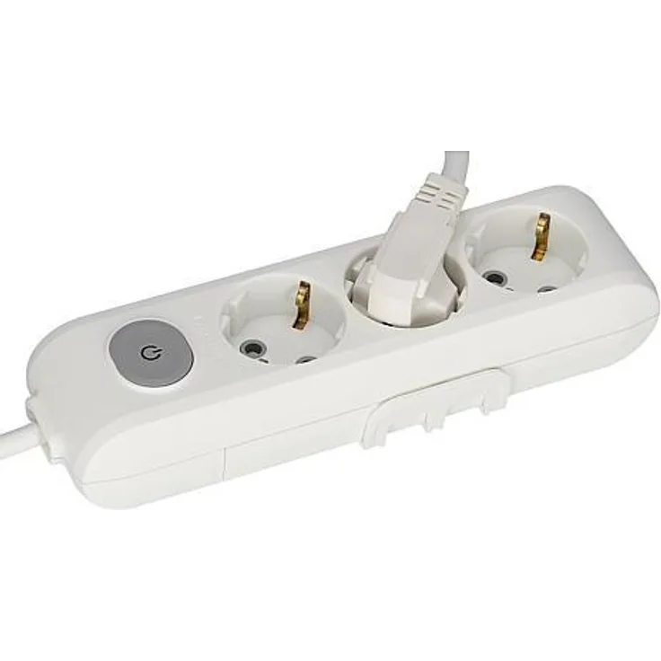 Panasonic Steckdosenleiste 3-fach 3m weiß mit Schalter und erhöhtem Berührungsschutz