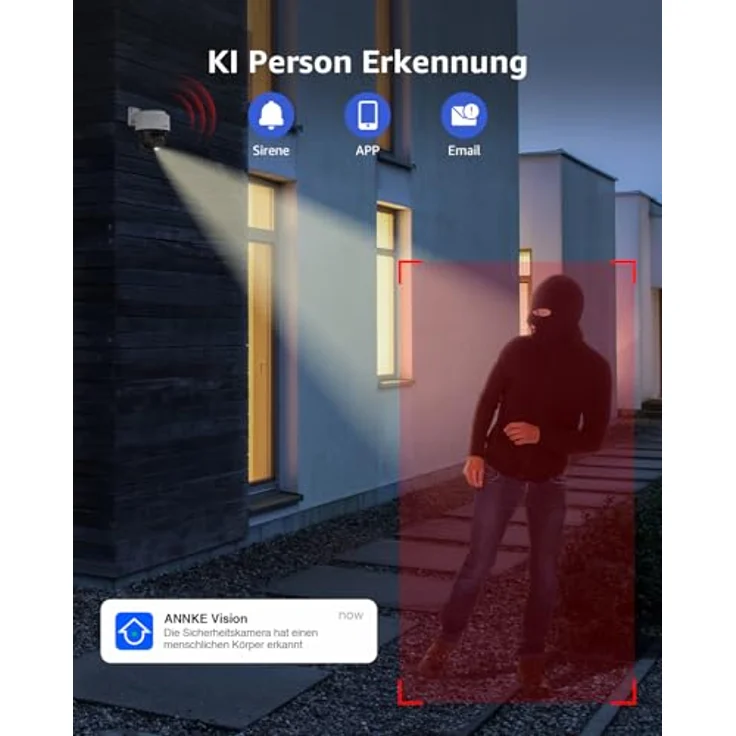 ANNKE CPT500, 3K PT PoE Überwachungskamera mit Auto-Tracking, 345° Schwenk, 80° Neige, 2-Wege-Audio, KI Personen-/Fahrzeugerkennung, Smartes Duales Licht, 512 GB Speicher – Bild 4