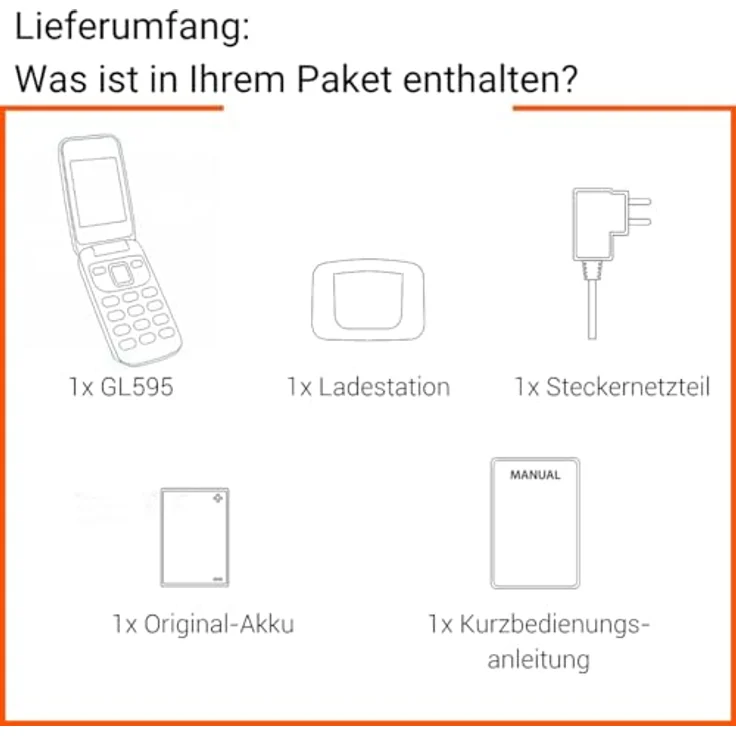 Gigaset GL595 2G Smartphone mit 2,8" TFT-Farb-Display, 0,3 MP Kamera, Single SIM, Titanfarben, versandkostenfrei – Bild 6