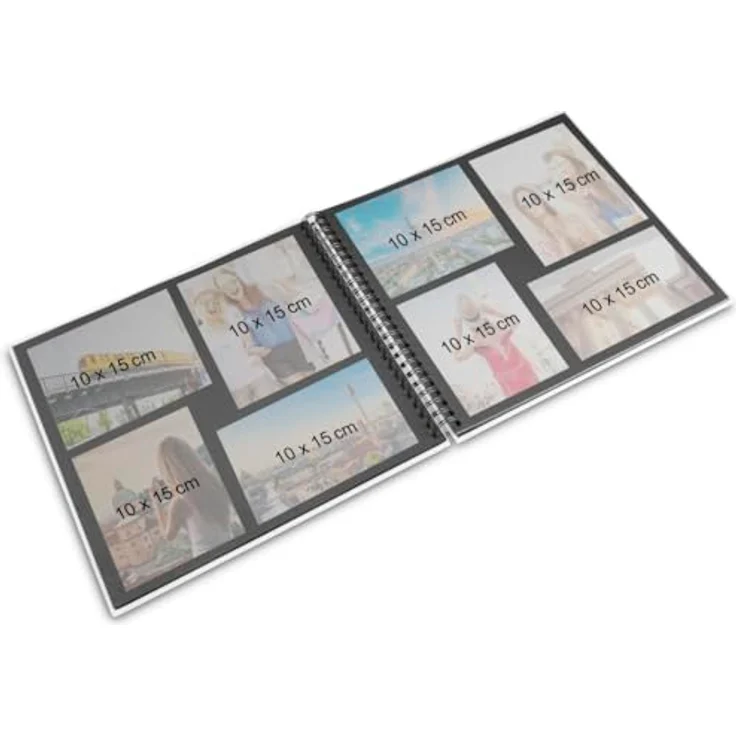 Hama Fotoalbum Fine Art, Spiral-Album (10 x 15 cm) mit strukturierter Cover-Oberfläche und schwarzen Innenseiten, FSC-zertifiziert – Bild 13