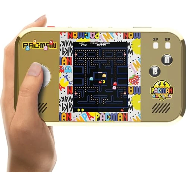 My Arcade Pac-Man Pocket Player Max, Tragbares Gaming-System mit 3.5 Zoll hochauflösendem Farbdisplay und integriertem Lautsprecher - 45th Anniversary Edition – Bild 2