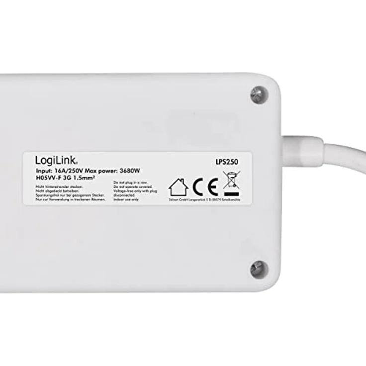 LogiLink Steckdosenleiste 6-fach,6xCEE 7/3,m. 7Schalter,weiß – Bild 6