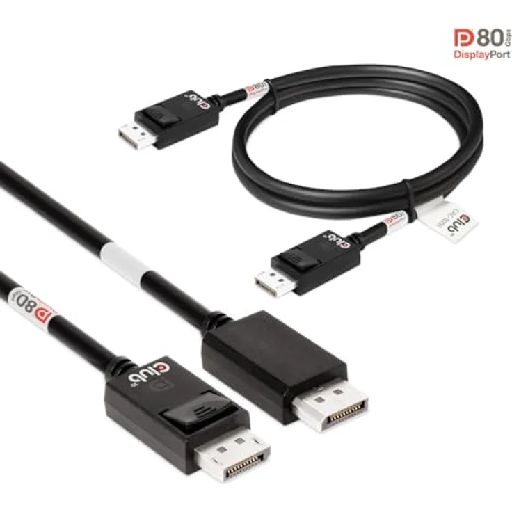 Club3D CAC-1091 DisplayPort™ 2.1 Bi-Direktionales VESA DP80 zertifiziertes Kabel 4K120Hz, 8K60Hz oder 10K30Hz St/St 1.2m – Bild 2