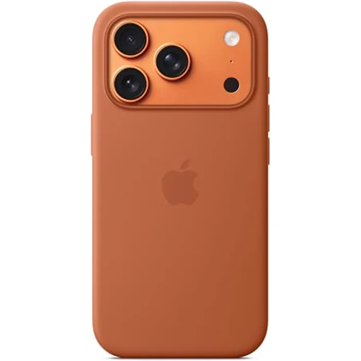Apple iPhone 17 Pro Silikon Case mit MagSafe, Terracotta, recyceltes Silikon, integrierte Magnete für kabelloses Laden, weiche Mikrofaser-Innenausstattung – Bild 1