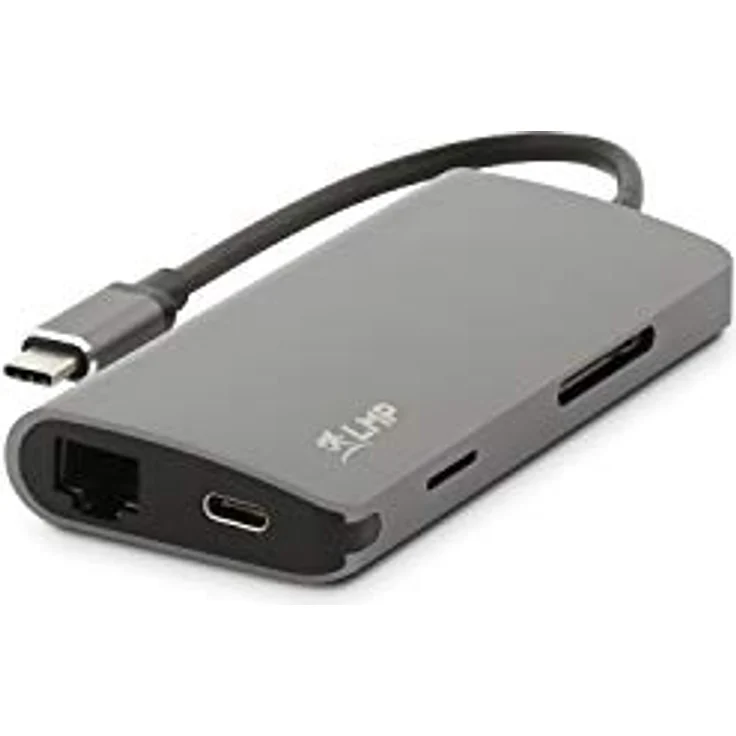 LMP USB-C-Mini-Dock, 8 Anschlüsse mit HDMI – 3 x USB 3.0 – Ethernet – SD-MicroSD – Ladung USB-C – Sterngrau – Bild 6