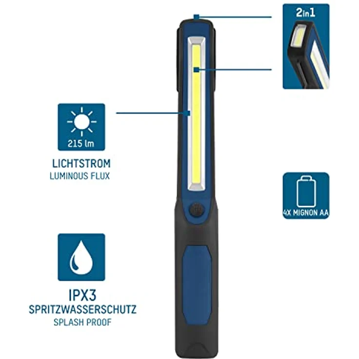 Ansmann ANS 1600-0265 - LED-Arbeitsleuchte WL250B slim, 215 lm, 4x AA (Mignon) – Bild 2