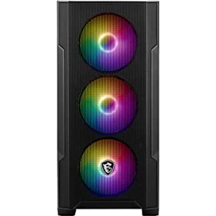 MSI MAG FORGE M100A Mini-Tower PC Gehäuse - unterstützt Micro-ATX & Mini-ITX, Mesh-Front, 4x 120mm Auto RGB Lüfter, Magnetischer Staubfilter, USB 3.2 Gen 1 Typ-A – Bild 2