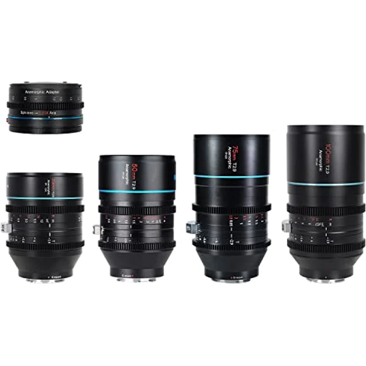 SIRUI T2.9 1.6X Vollformat-RF-Mount anamorphes Objektiv-Set mit 1,25x amorphem Adapter (35 mm, 50 mm, 75 mm, 100 mm) – Bild 1