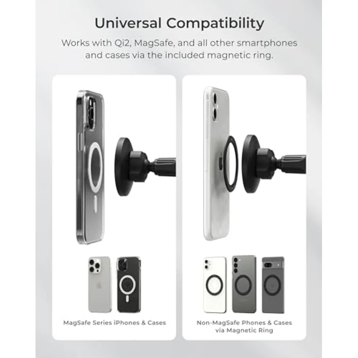 iOttie iTap 3, Magnetische Handyhalterung für Lüftungsschlitze mit magnetischem Ringadapter, kompatibel mit MagSafe für iPhone und Android Smartphones – Bild 4