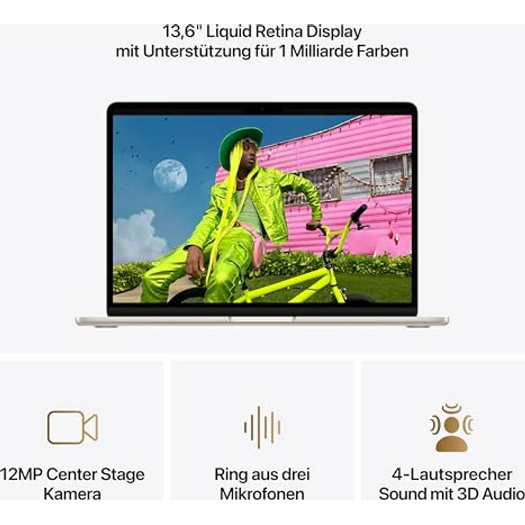 APPLE MacBook Air (2026) 13,6 Zoll, Apple M5, 16 GB RAM, 512 GB SSD, macOS, Polarstern – Bild 4
