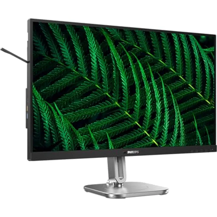 AOC Philips 27B2G5200-27 Zoll Full HD Monitor, höhenverstellbar, Lautsprecher, Adaptive Sync (1920x1080, 75 Hz, 1x D-Sub, 1x HDMI 1.4, 1x DisplayPort 1.2, USB Hub) dunkel/grau