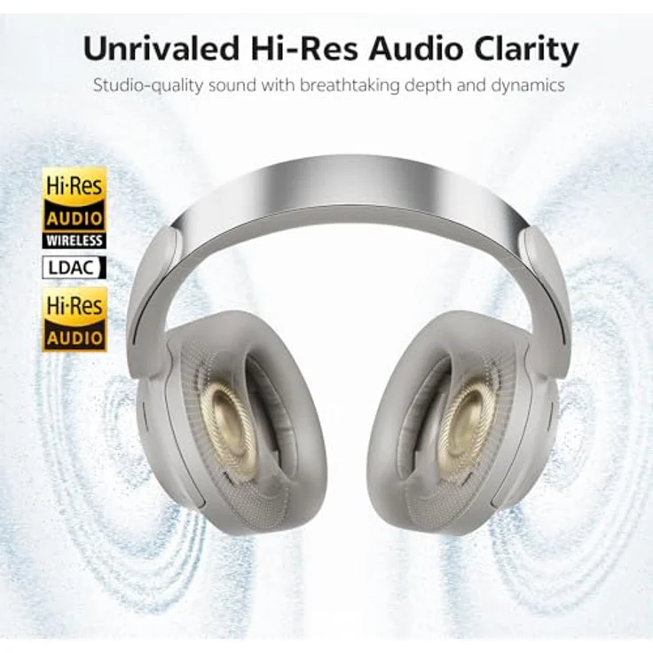 QCY H3S Over Ear Bluetooth Kopfhörer, Hybrid Aktive Noise Cancelling, Hi-Res Audio, 102 Stunden Akkulaufzeit, Bluetooth 6.0, Schwarz – Bild 3