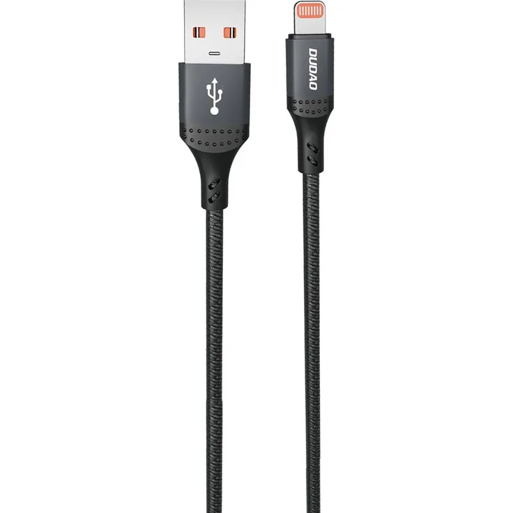 Dudao L3SL 3A 30W USB-A Kabel, kompatibel mit iPhone, 1,2 m, geflochten, Schwarz