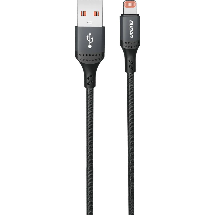 Dudao L3SL 3A 30W USB-A Kabel, kompatibel mit iPhone, 1,2 m, geflochten, Schwarz