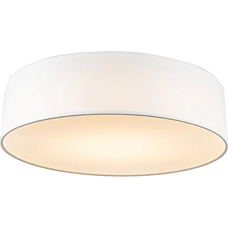 Qazqa Modern Deckenleuchte weiß 40 cm inkl. LED - Drum mit Schirm LED, Textil Rund - Wohnzimmer Schlafzimmer LED – Bild 1