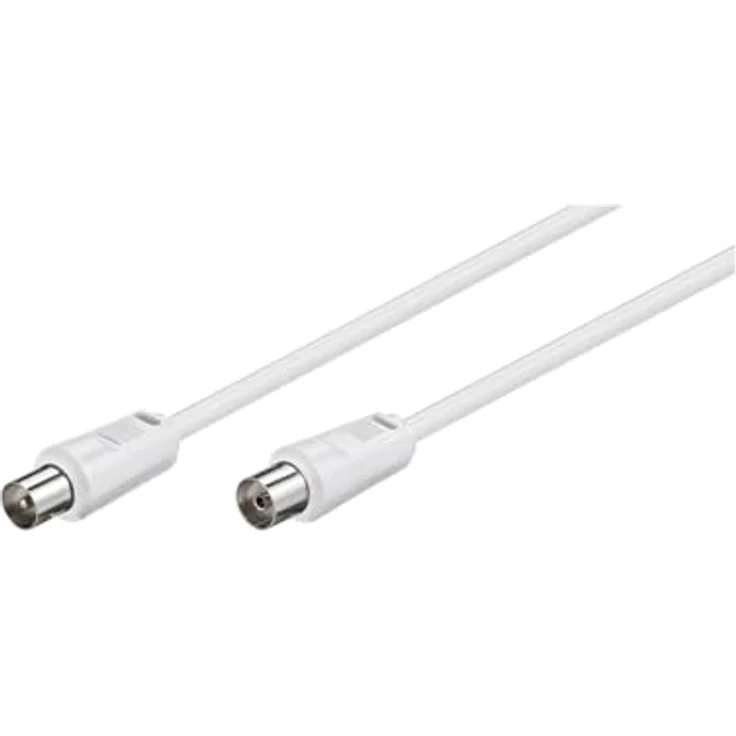 Goobay 11514 Antennenkabel, Vernickelte Koax-Stecker auf Koax-Buchse, Koaxialkabel geeignet für TV, HDTV, Radio, DVB-T2, DVB-S, DVB-S2, DVB-C, L, 2-fach geschirmt, 70 dB, 75 Ohm, 10m weiß – Bild 3