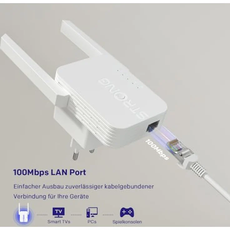 STRONG Wlan Repeater 300S, Wi-Fi 6, bis zu 300 Mbit/s, LAN-Anschluss, kompakte Größe – Bild 6