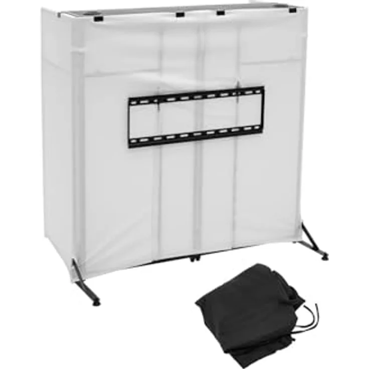 OMNITRONIC Mobile DJ Stand DJTV-1, stabiler DJ-Tisch mit Cover, schwarz