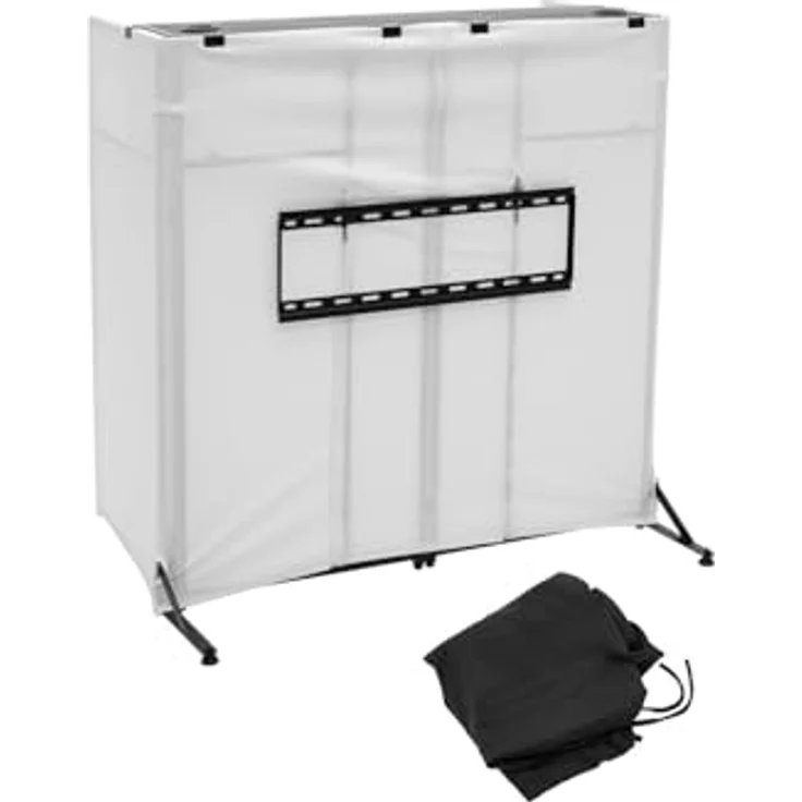 OMNITRONIC Mobile DJ Stand DJTV-1, stabiler DJ-Tisch mit Cover, schwarz – Bild 1