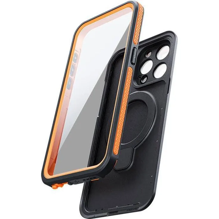 Telesin Waterproof Case für iPhone 15 Pro, IP68-zertifizierte Hülle mit integrierter magnetischer Ladefunktion, stossfest und staubdicht