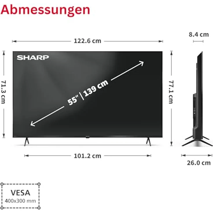 Sharp QLED TV 55HM5745E, 55 Zoll Smart TV mit 4K UHD, Dolby Vision HDR, Dolby Atmos und Triple-Tuner, Powered by TiVo – Bild 3