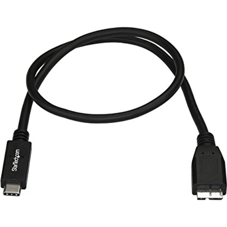 StarTech.com USB-C auf Micro B Kabel - 0,5m - USB 3,1 (10 Gbit/s) - USB 3,1 Typ C zu Micro USB Typ B Kabel - Thunderbolt 3 kompatibel - USB-Kabel - USB-C (M) bis Micro-USB Type B (M) - USB 3,1 Gen 2 - 50cm - Schwarz (USB31CUB50CM) – Bild 5