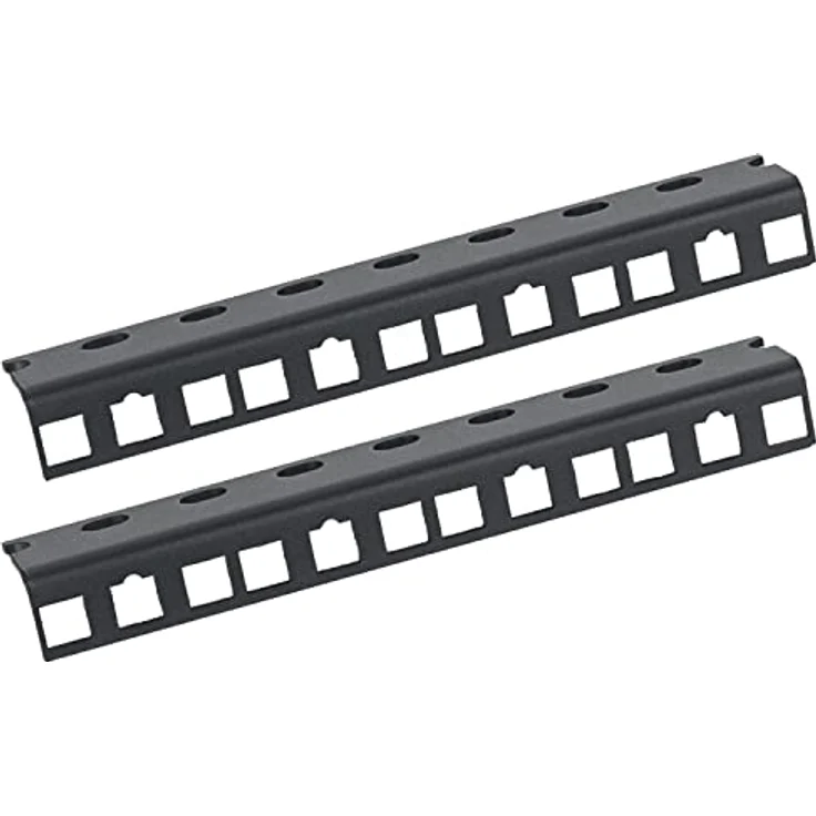 HMF 66804-02 Rackschiene für Serverschrank, 2 Stück, 10 Zoll, 4 HE, aus stabilem Stahlblech, Schwarz – Bild 1