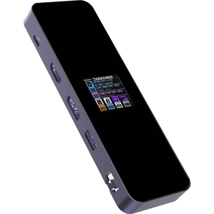 Dockcase USB-C® Dockingstation 10-in-1 Explorer Edition, mit integriertem Display, 100W Power Delivery, HDMI/DisplayPort, 8K Unterstützung